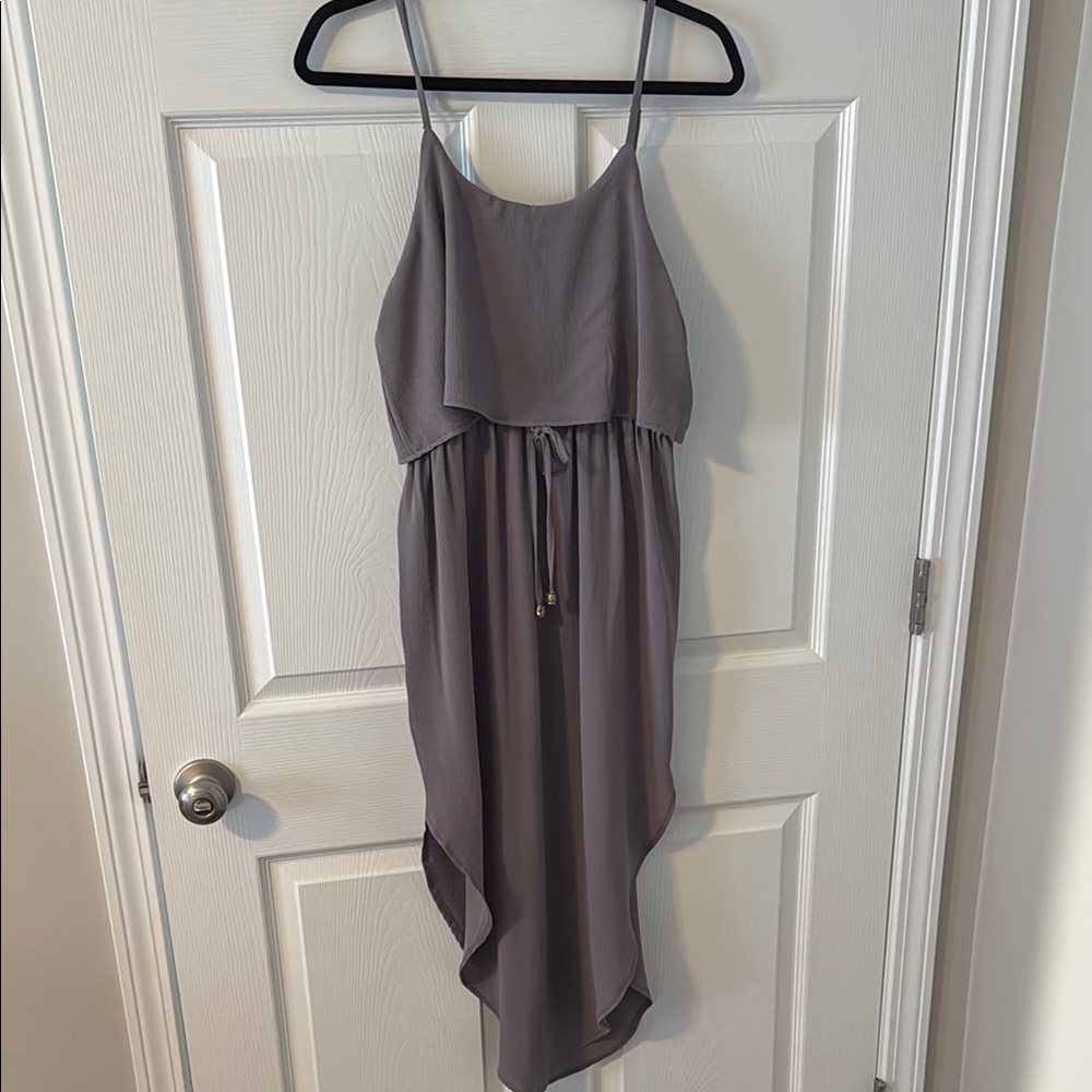 Elegant High-Low Dress in Charcoal